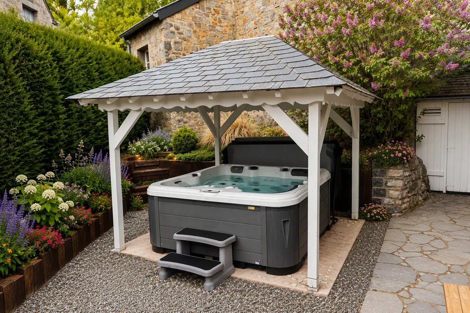 Jacuzzi privatif en pergola